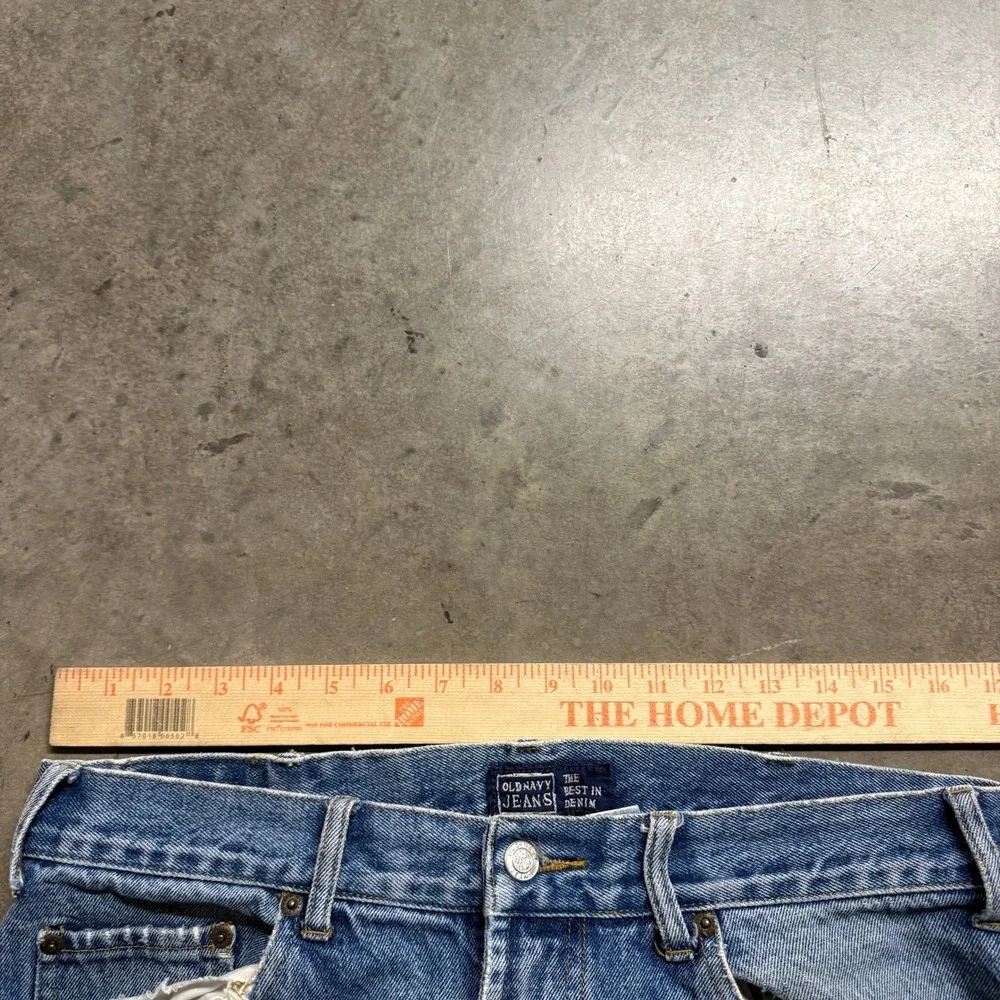 Old Navy Vintage Mens Straight Leg Light Wash Distressed Denim Jeans W34 L34